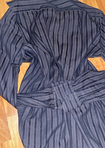 tiffany cizgili ince uzun kollu gömlek - Görsel 3