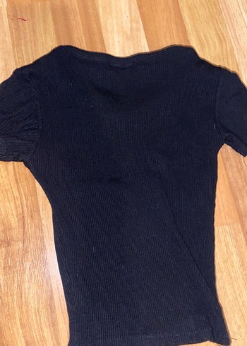 siyah önü detaylı bluz - Görsel 2