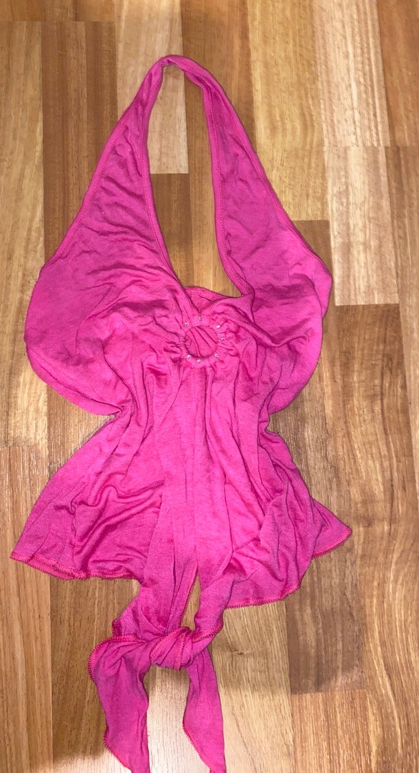 pembe coquette sırtı acik taş detaylı baglamalı üst - Görsel 2