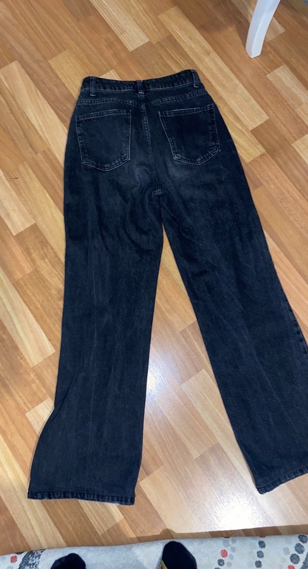 siyah düz paca pantolon - Görsel 2