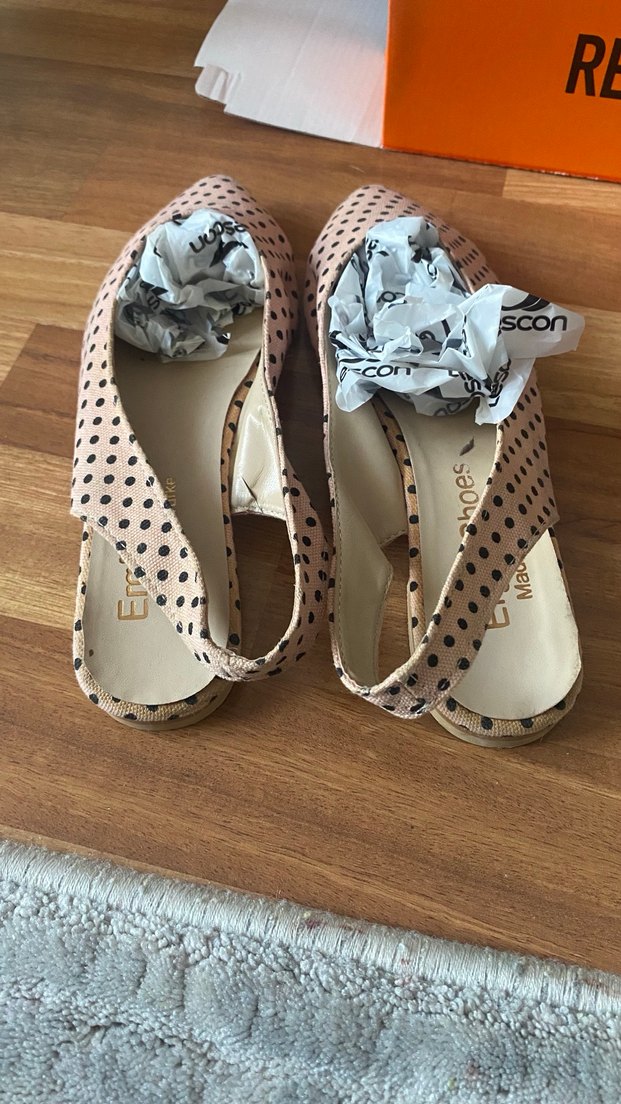 Pembe Puantiyeli Fiyonklu Dolgu Topuklu Kadın Babet - Görsel 3