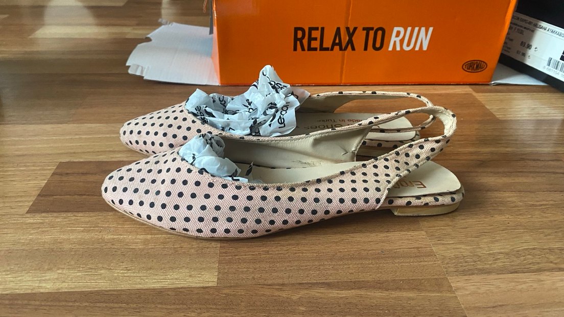 Pembe Puantiyeli Fiyonklu Dolgu Topuklu Kadın Babet - Görsel 2