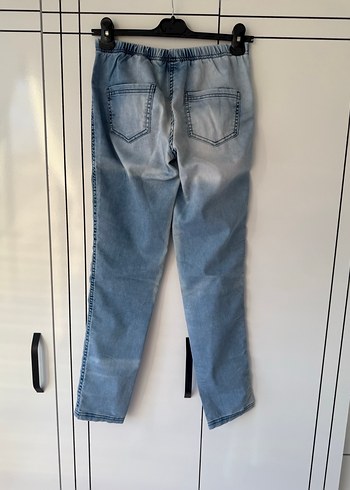 Adil Işık Gri Mavi Kadın Denim Pantolon