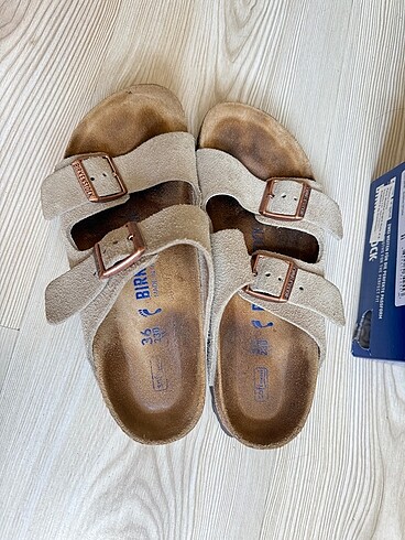 36 Beden kahverengi Renk Birkenstock Arizona Suede 36 Narrow (Dar) Taban Süet Terlik