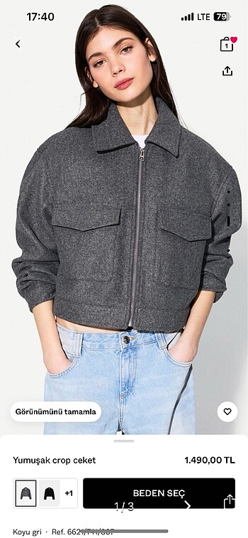 Bershka yumuşak crop ceket