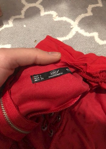 Düğmeli Kırmızı Kadın Büstiyer - Görsel 2