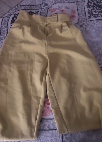 Bej Midi Pliseli Kadın Kumaş Pantolon - Görsel 3