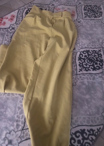 Bej Midi Pliseli Kadın Kumaş Pantolon - Görsel 2