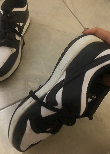 Siyah Beyaz Bağcıklı Stiletto Topuklu Spor Ayakkabı - Görsel 2