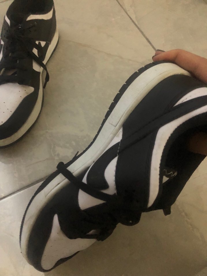 Siyah Beyaz Bağcıklı Stiletto Topuklu Spor Ayakkabı - Görsel 2