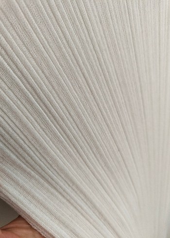 Beyaz Fitilli Uzun Triko Elbise - Görsel 2