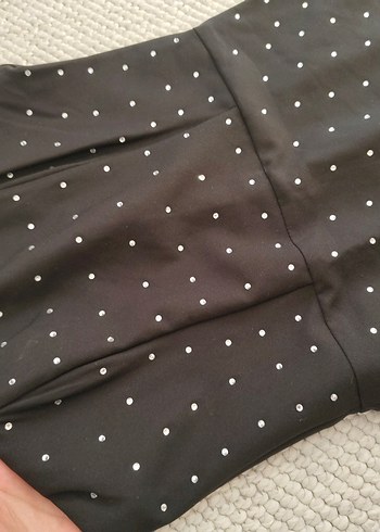 Boncuk İşlemeli Siyah Uzun Straplez Elbise - Görsel 3