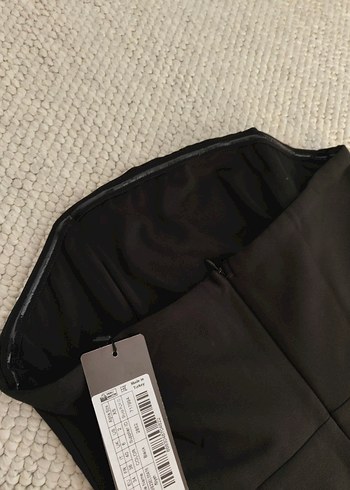 Boncuk İşlemeli Siyah Uzun Straplez Elbise - Görsel 6