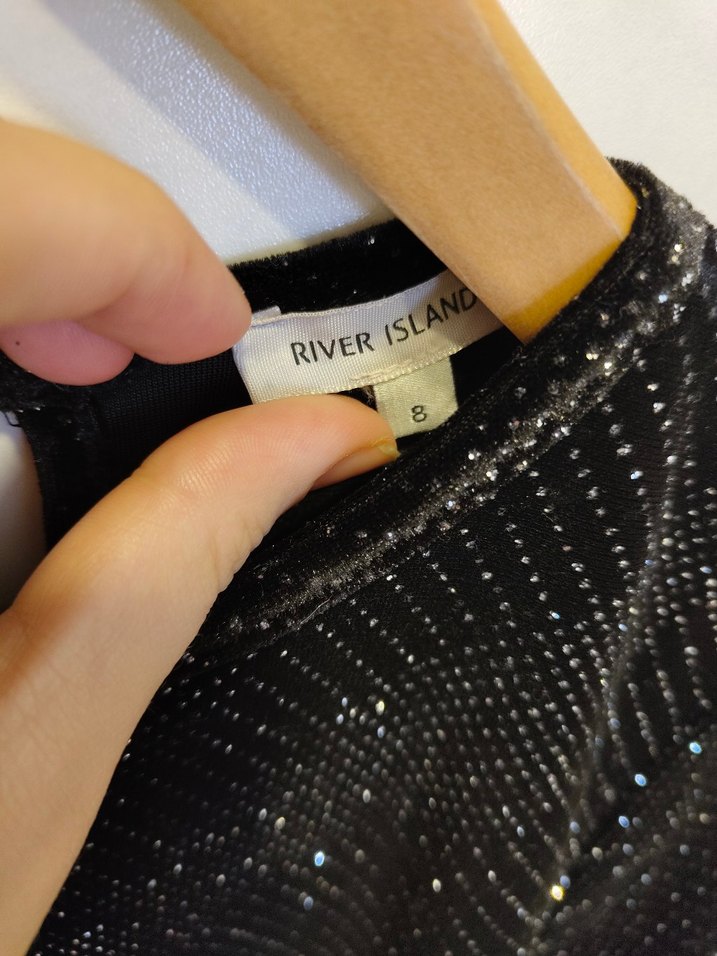 Siyah Payetli Mini V Yaka Elbise - Görsel 5