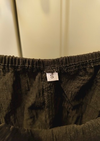 Kadın siyah Bohem Midi Keten Elbise - Görsel 5