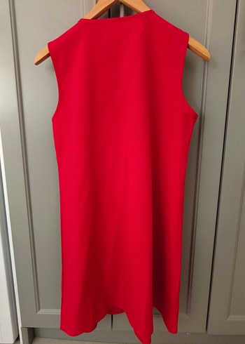 kırmızı keten elbise - Görsel 4