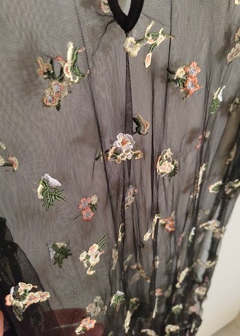 Nakışlı Volanlı Bohem Uzun Elbise - Görsel 2