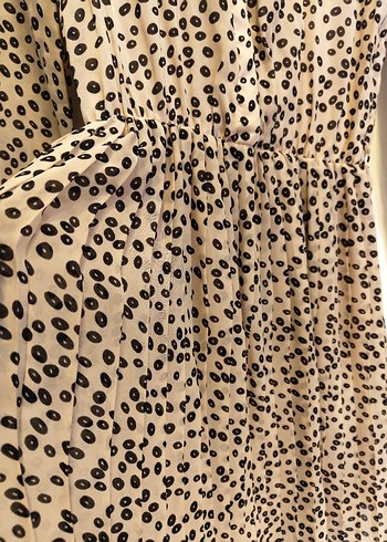 Bej Leopar Desenli Uzun Kol Elbise - Görsel 3