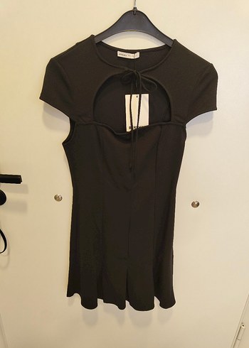 Siyah Mini Gotik Elbise - Görsel 2