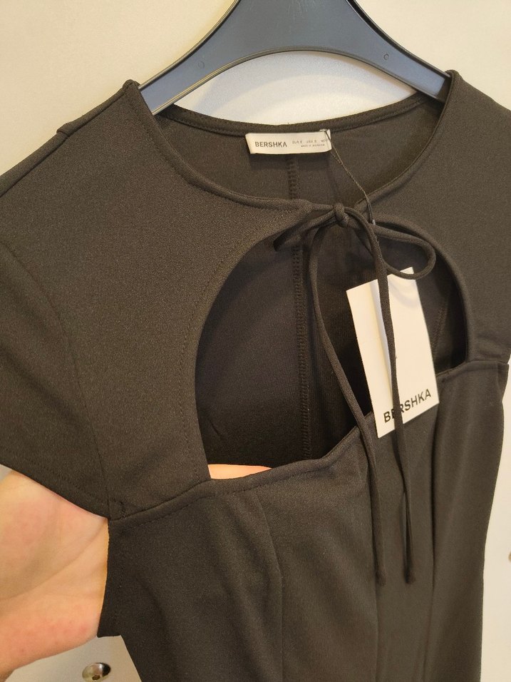 Siyah Mini Gotik Elbise - Görsel 3