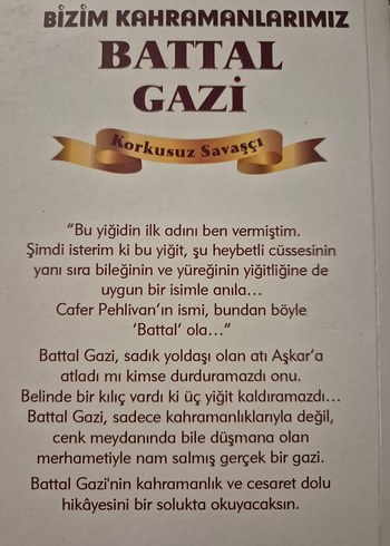 Battal Gazi Korkusuz Savaşçı Tarih Kitabı