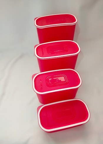 Beden Tupperware Kırmızı Saklama Kabı Seti