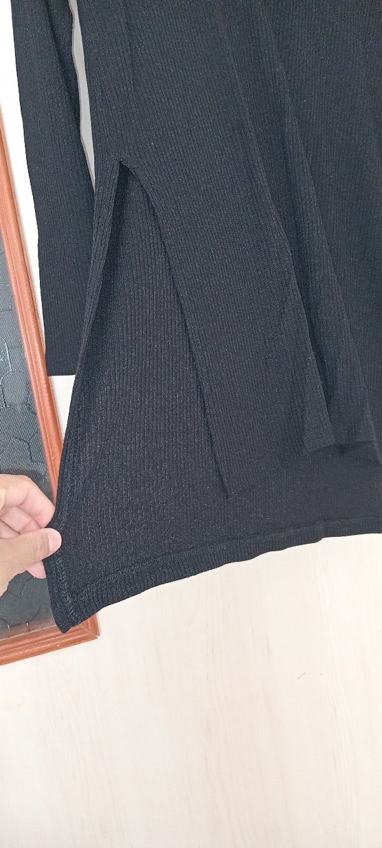 Kadın yırtmaçlı triko kazak - Görsel 2