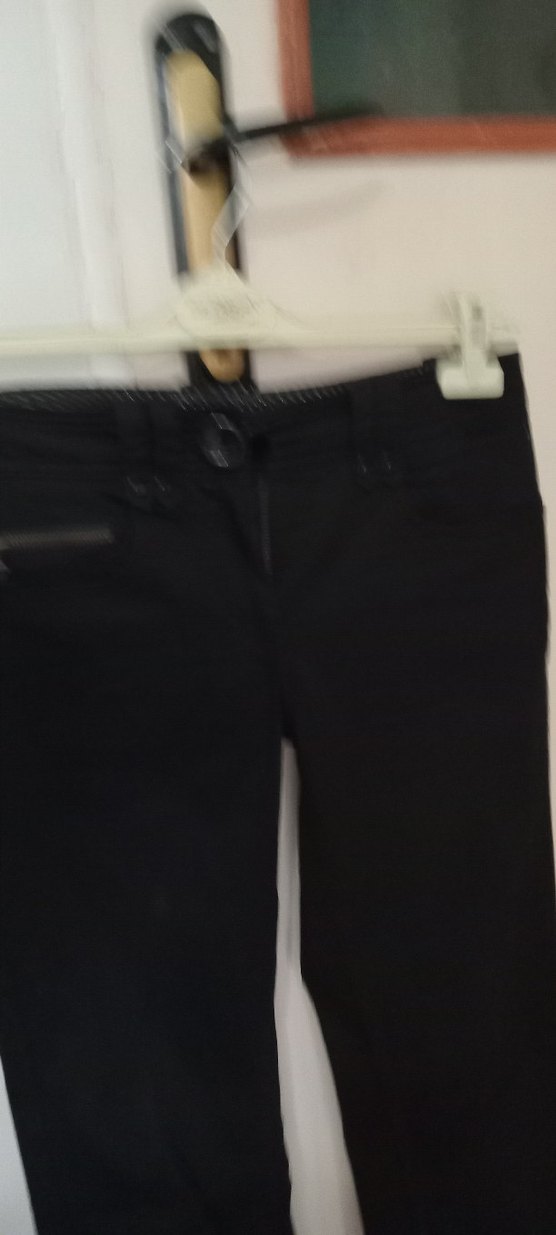 Düğmeli Siyah Kadınketen pantolon - Görsel 3