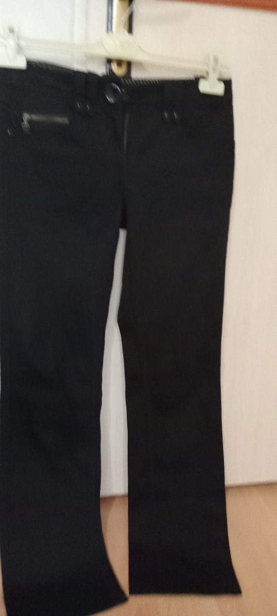 Düğmeli Siyah Kadınketen pantolon - Görsel 4