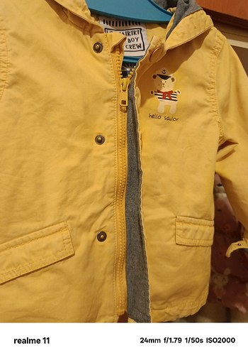 Sarı Kapüşonlu Erkek Çocuk Yağmurluk - Görsel 3