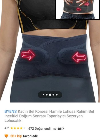 BYENS Siyah Hamile Lohusa Bel Korsesi - Görsel 5