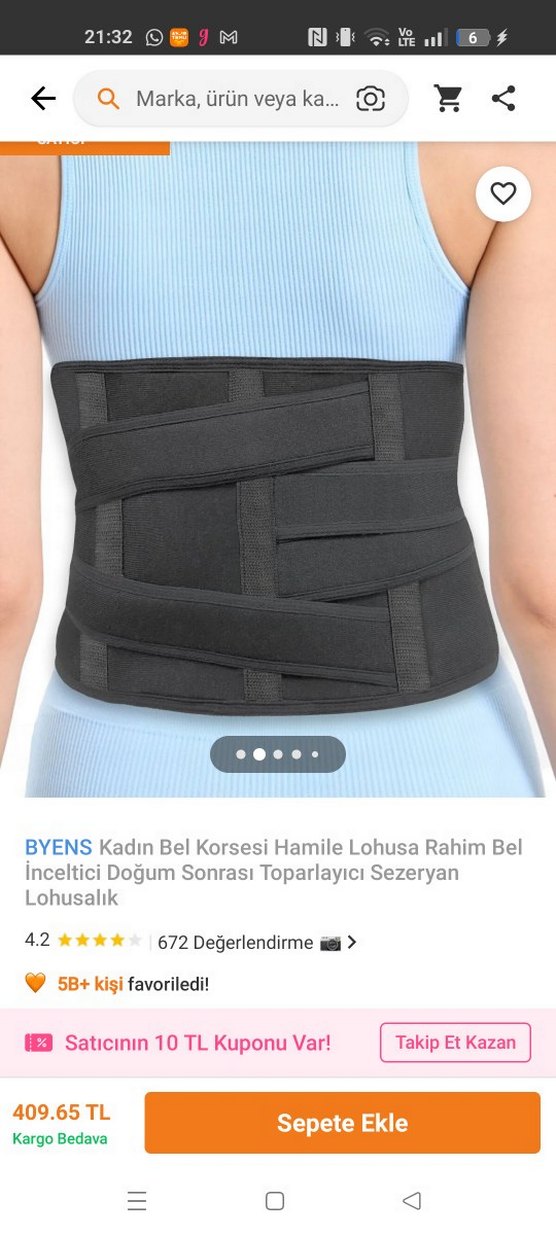 BYENS Siyah Hamile Lohusa Bel Korsesi - Görsel 4