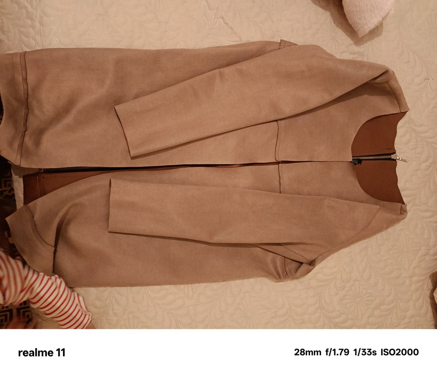 Bej Süet Midi Kadın Kaban - Görsel 2