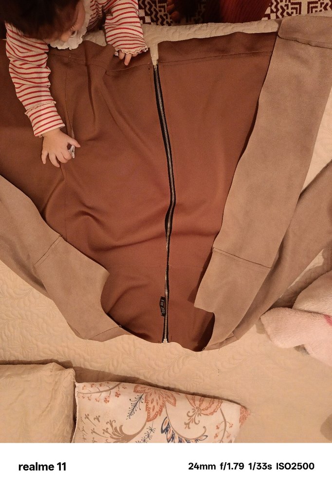 Bej Süet Midi Kadın Kaban - Görsel 5