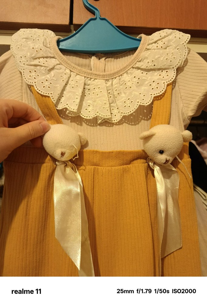 Sarı Fırfırlı Bebek Tulum - Görsel 3