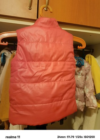 Kız Çocuk Pembe Desenli Fermuarlı Yelek - Görsel 3