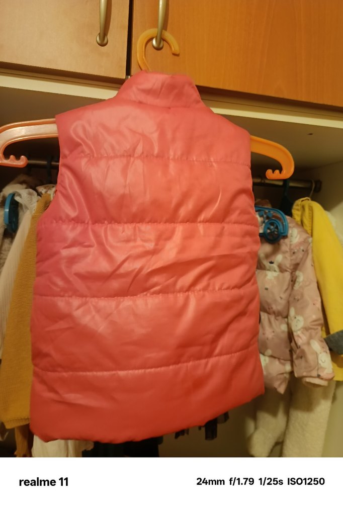 Kız Çocuk Pembe Desenli Fermuarlı Yelek - Görsel 3