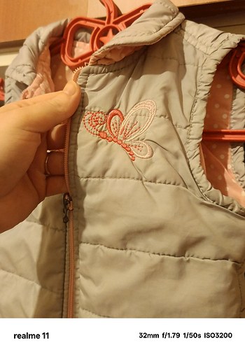 Kız Çocuk İşlemeli Fermuarlı Yelek - Görsel 2