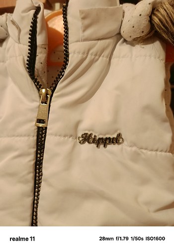 bebek Beyaz Fermuarlı Kolsuz Yelek - Görsel 2