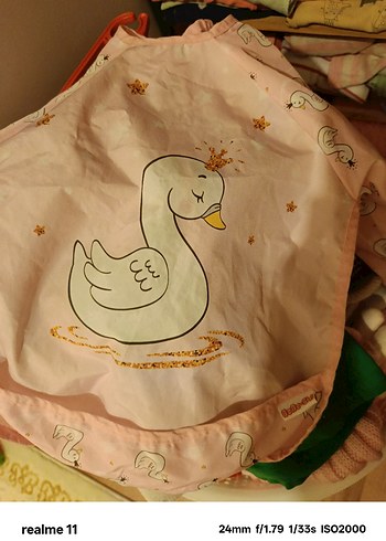 Bebek İçin Baskılı Pembe Önlük - Görsel 3