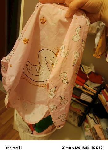 Bebek İçin Baskılı Pembe Önlük - Görsel 2