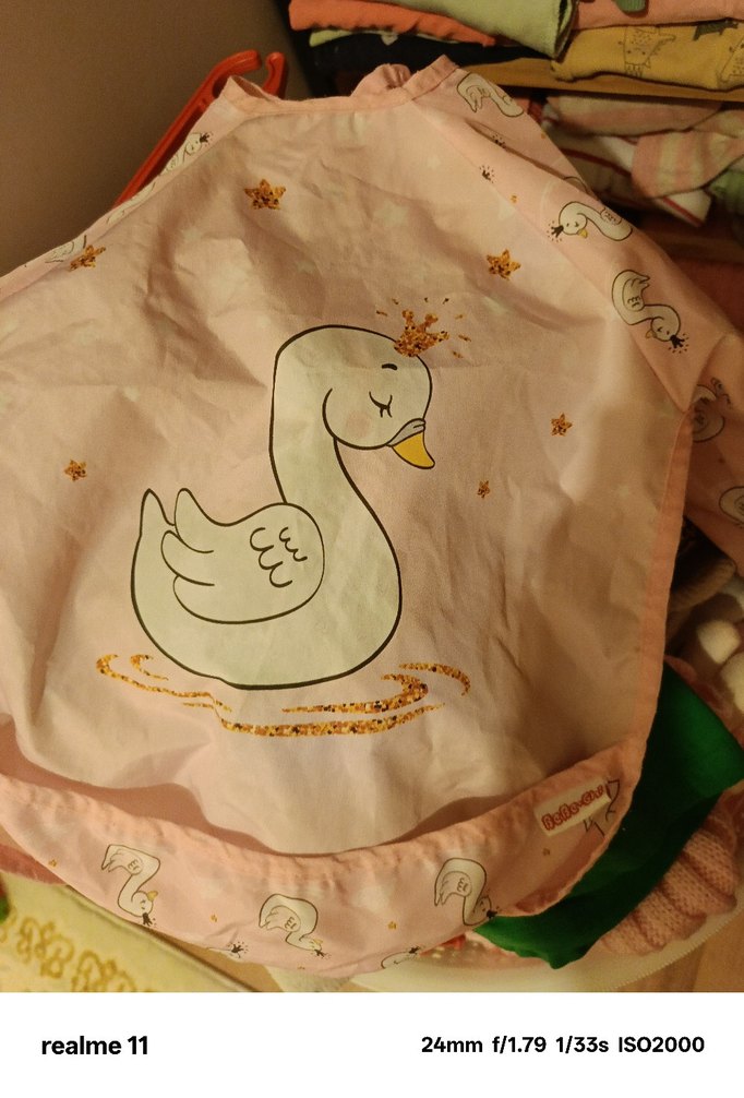 Bebek İçin Baskılı Pembe Önlük - Görsel 3