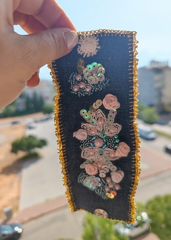 Tasarımcı Nakışlı Boncuklu Bohem Turkuaz Bileklik