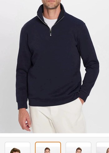 Tudors Navy Fermuarlı Erkek Sweatshirt