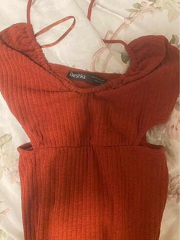 xs Beden Bershka Rustik Halter Yaka Midi Elbise