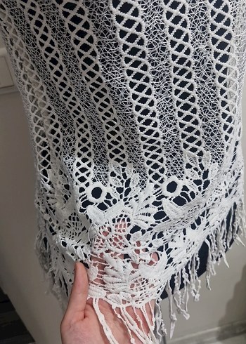 Dantel Detaylı Bohem Örgü Kadın Üst - Görsel 4