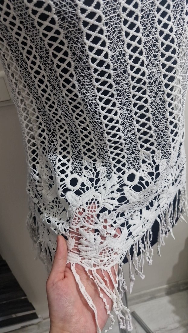 Dantel Detaylı Bohem Örgü Kadın Üst - Görsel 4