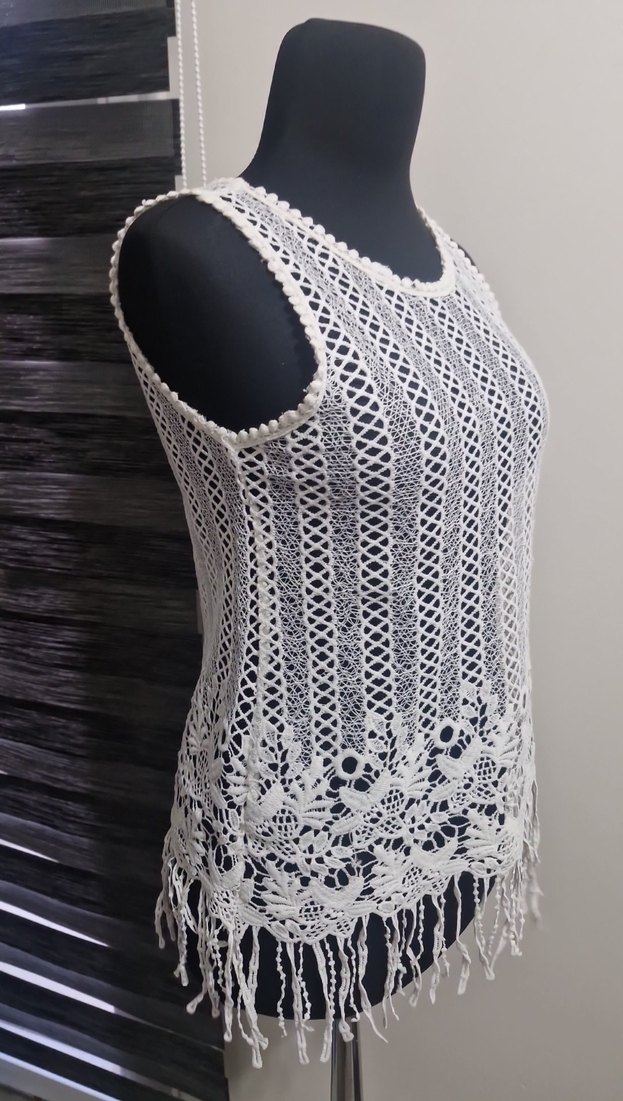 Dantel Detaylı Bohem Örgü Kadın Üst - Görsel 3