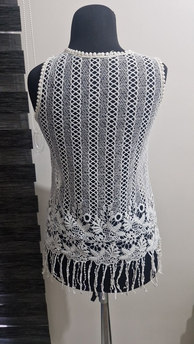 Dantel Detaylı Bohem Örgü Kadın Üst - Görsel 2