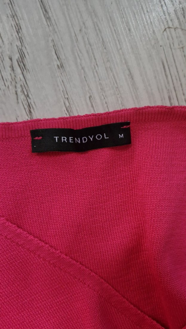 Pembe Uzun Kollu Triko Elbise - Görsel 5